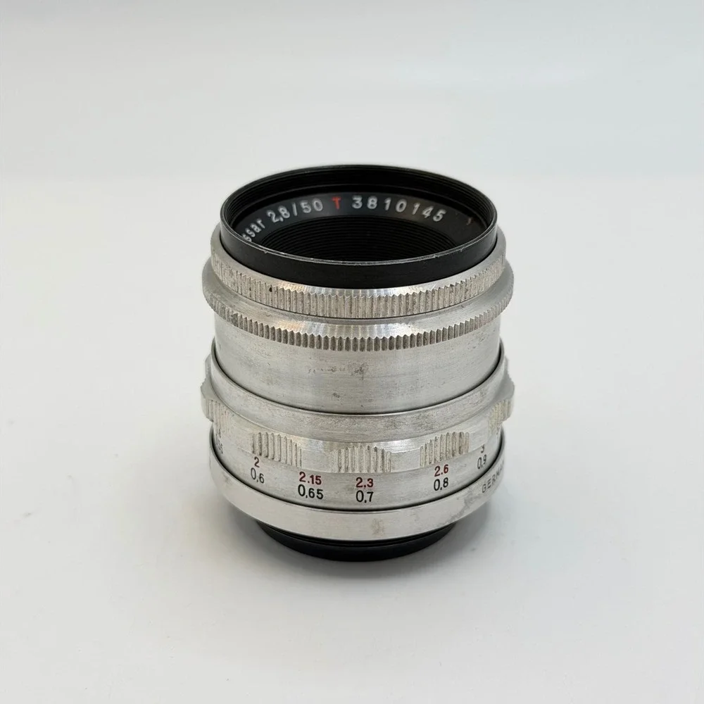 Carl Zeiss Jena Tessar 50mm f2.8 Red T Vintage M42 Lens Silver Germany 3810145
